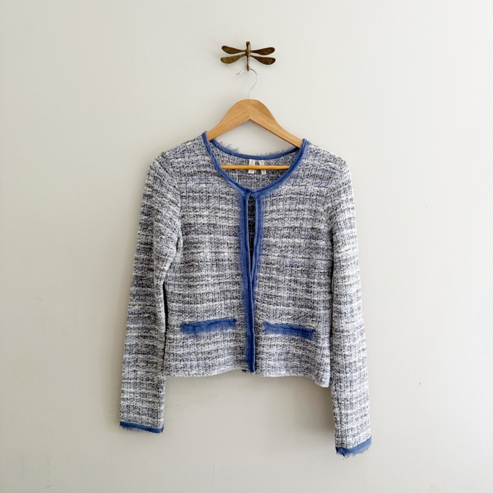 Madison Tweed Cotton & Wool Blue Light Jacket Medium